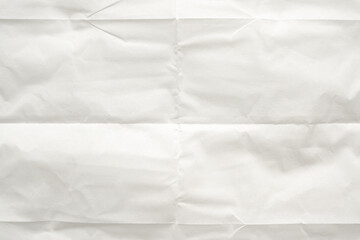 White folded and wrinkled paper texture background