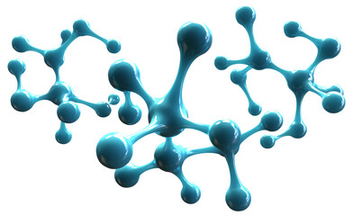 Molecule 3D illustration. Scientific research, business and teaching