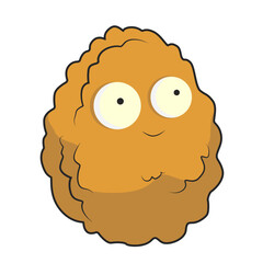 cartoon nut. Zombie vs plants. Vector illustration