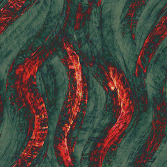 Red and blue curved textured vertical stripes