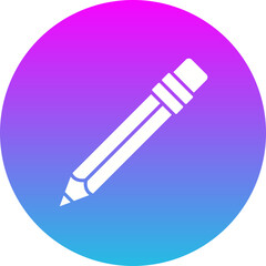 Pencil Gradient Circle Glyph Inverted Icon