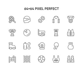 Set line icons of sport vector
