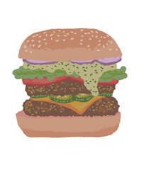 hamburger isolated on white