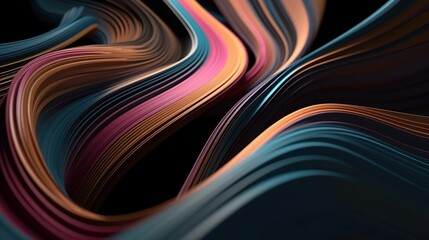 Abstract background with colorful lines and waves, AI generated