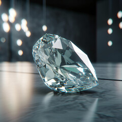 diamond on black background Generative Ai