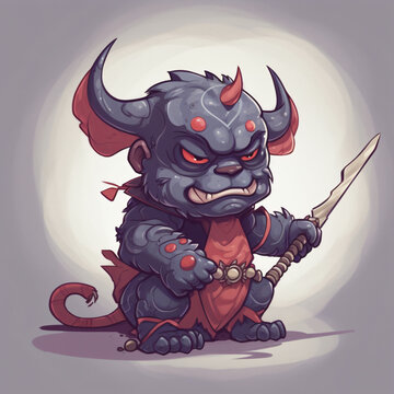 little cute devil monster Generative Ai