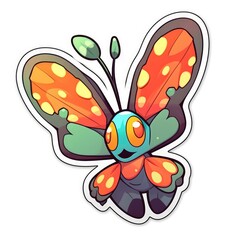 vibrant sticker of a insect