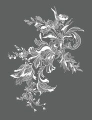 Lace ornate flowers. vector illustration
