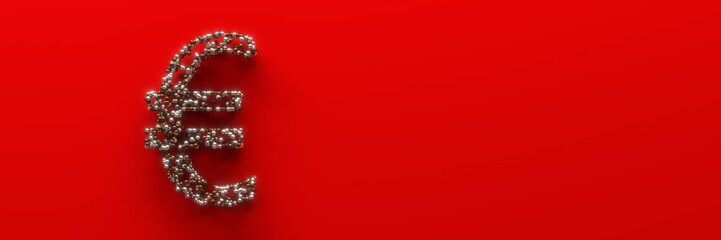 The European currency symbol on a red background. 3d render