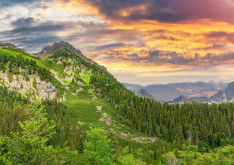 Rocky Mountains in High Tatras. Slovak Republic. Europe