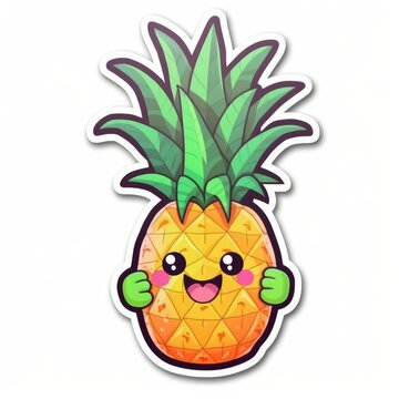 vibrant sticker of a pineapple