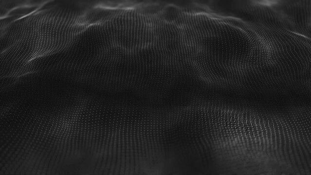 Abstract Flowing Mesh Background/ 4k motion graphics of an abstract fractal organic mesh surface with particles lines slowly flowing
