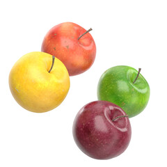 3D rendering illustration of some apples