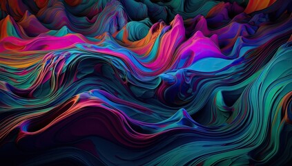 abstract colorful abstract 3d pattern Generative AI