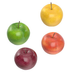 3D rendering illustration of some apples