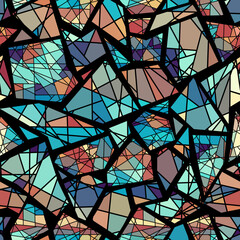 Fototapeta premium Vector seamless mosaic art pattern. Art background.