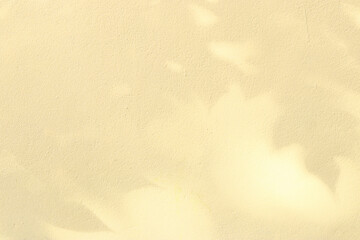 Yellow old wall and shadows of leaves.