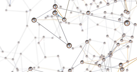 Motion of digital data flow. Communication and technology network concept with moving lines and dots PNG transparent