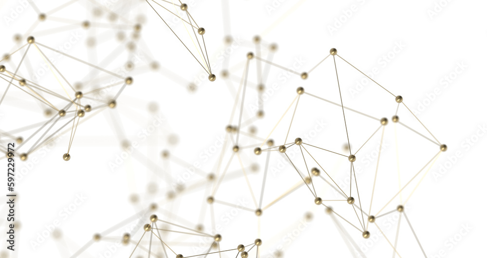 Poster Abstract digital background of points and lines. Glowing plexus. Big data. Network or connection. PNG transparent