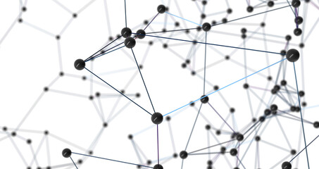 The structure of the network connection of points and lines. Data technology. PNG transparent