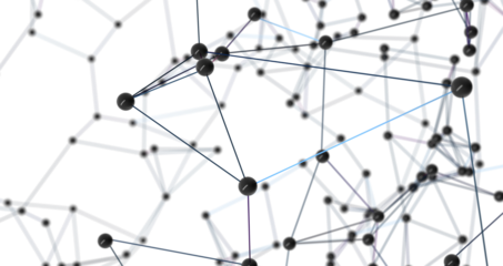 The structure of the network connection of points and lines. Data technology. PNG transparent