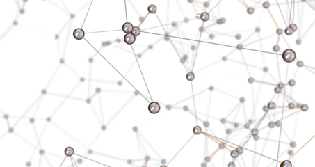 Motion of digital data flow. Communication and technology network concept with moving lines and dots PNG transparent
