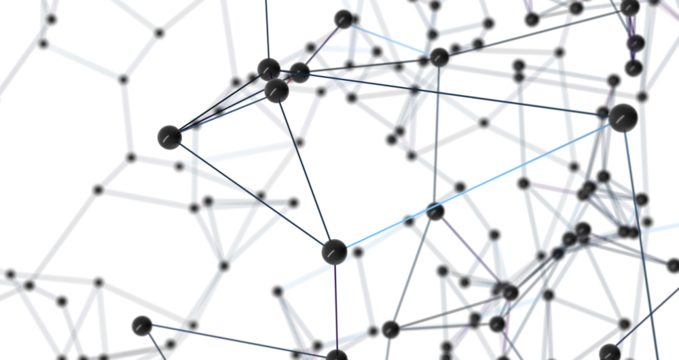 The structure of the network connection of points and lines. Data technology. PNG transparent