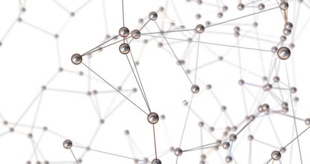 Motion of digital data flow. Communication and technology network concept with moving lines and dots PNG transparent