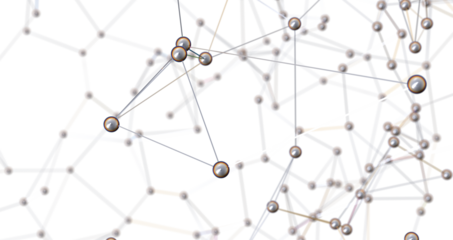 Motion of digital data flow. Communication and technology network concept with moving lines and dots PNG transparent