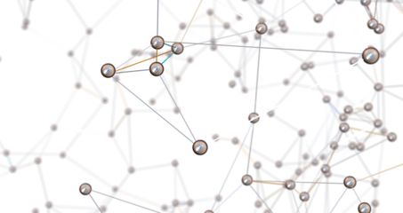 Motion of digital data flow. Communication and technology network concept with moving lines and dots PNG transparent