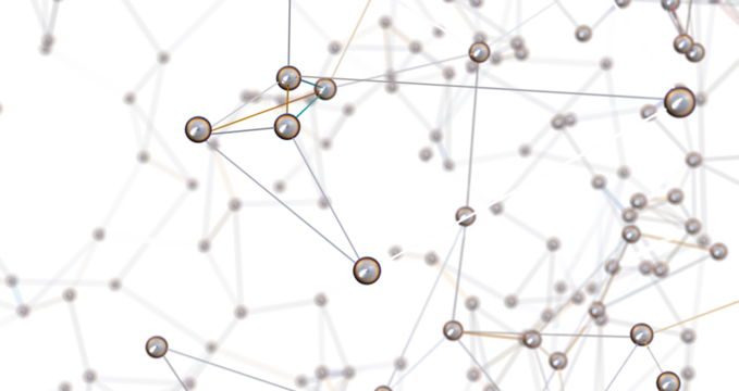 Motion of digital data flow. Communication and technology network concept with moving lines and dots PNG transparent