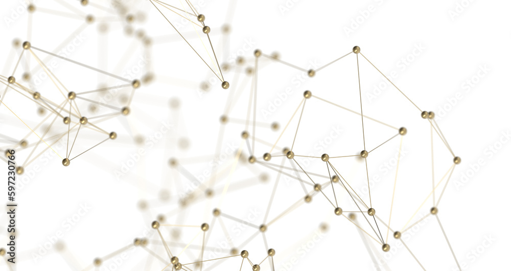 Fototapete Abstract digital background of points and lines. Glowing plexus. Big data. Network or connection. PNG transparent