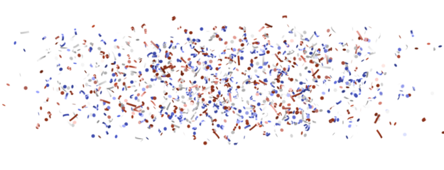 confetti - Independence day USA banner mockup with confetti confetti in American national colors. - PNG transparent