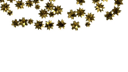 Stars - stars. Confetti celebration, Falling golden abstract decoration for party, birthday celebrate, (PNG transparent)
