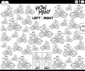 count pictures of a boy riding a bike coloring page