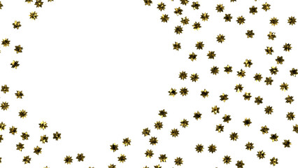 stars. Confetti celebration, Falling golden abstract decoration for party, birthday celebrate, (PNG transparent)