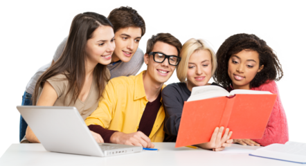 education concept, happy group of students at school