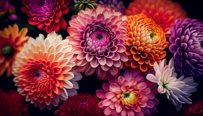 Beautiful fantasy vintage flowers wallpaper background Ai generated image