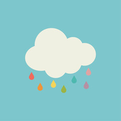 Vector illustration rain, cloud