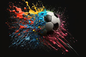 soccer ball on splashes