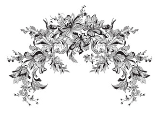 Lace ornate flowers. vector illustration

