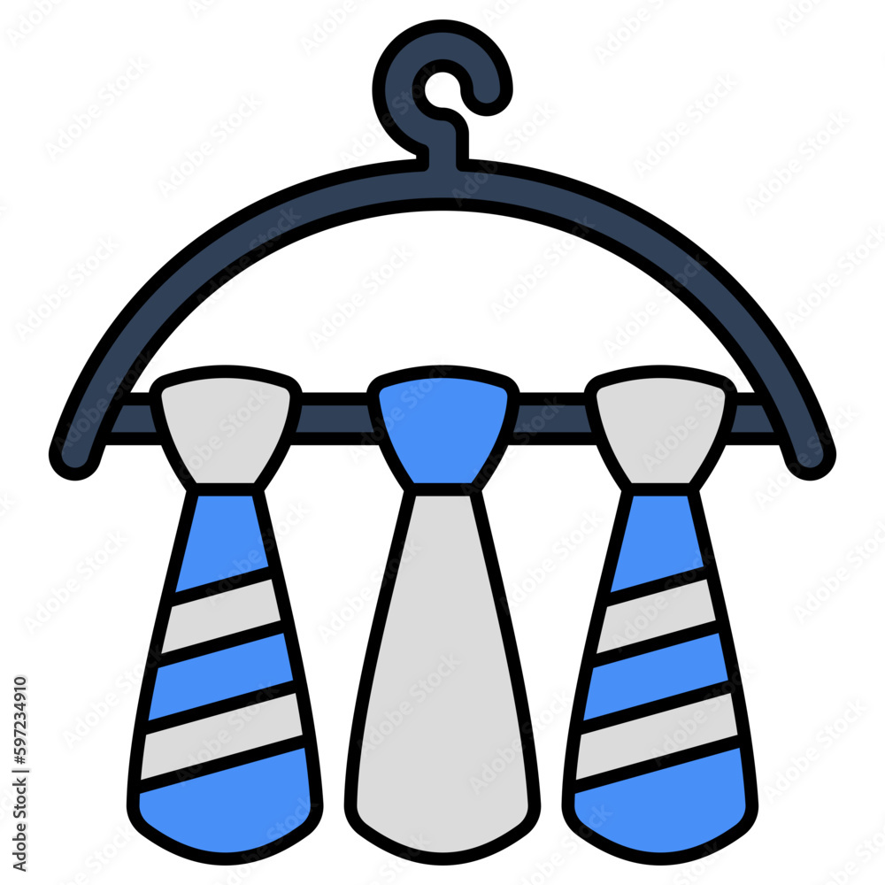 Sticker Editable design icon of tie hanger 