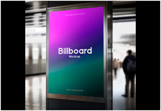 Train Station Billboard Mockup