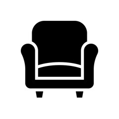 Armchair black icon on white background