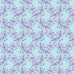 A pastel spring blossoms seamless vector pattern