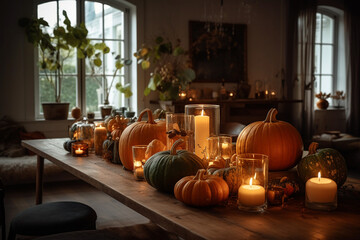 Obraz premium Thanksgiving day background. Generative Ai