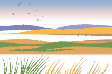 Abstract landscape in minimalism style. Nature.