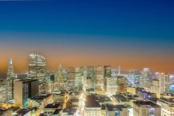 Fototapeta na wymiar aerial of San Francisco by night