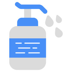 A flat design icon of hand sanitizer