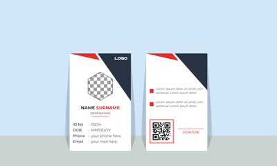 Modern Identity Card With Gradient Blue Navy Abstract Liquid. Abstract Geometric Blue Id Card Design, Professional Identity Card Template Vector. professional corporate id card template, clean id card